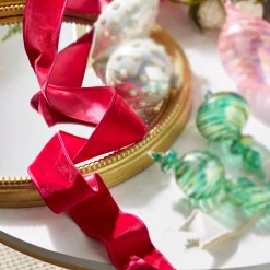 Raz 2.5" Hot Pink Velvet Wired Christmas Ribbon R4371814