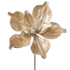 Raz 24" Iced Champagne Magnolia Stem Christmas Tree Spray F4206772