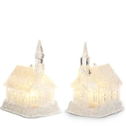 Raz 4" Iced Lighted Church Christmas Ornament 4412534