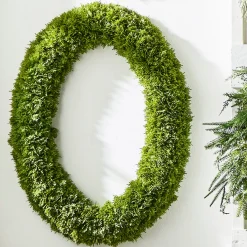Raz 30.5" Iced Oval Cedar Real Feel Christmas Wreath W4422751