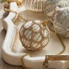 Raz 4" Ivory Jeweled Velvet Ball Christmas Ornament 4327300