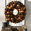 Raz 21" Jack O Lantern And Tinsel Ball Halloween Wreath W4432702