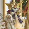 Raz 15.5" Jewel Tone Angel With Harp Christmas Decoration 4110659