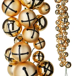 Raz 4' Jingle Bell Ball Ornament Christmas Garland G4232802