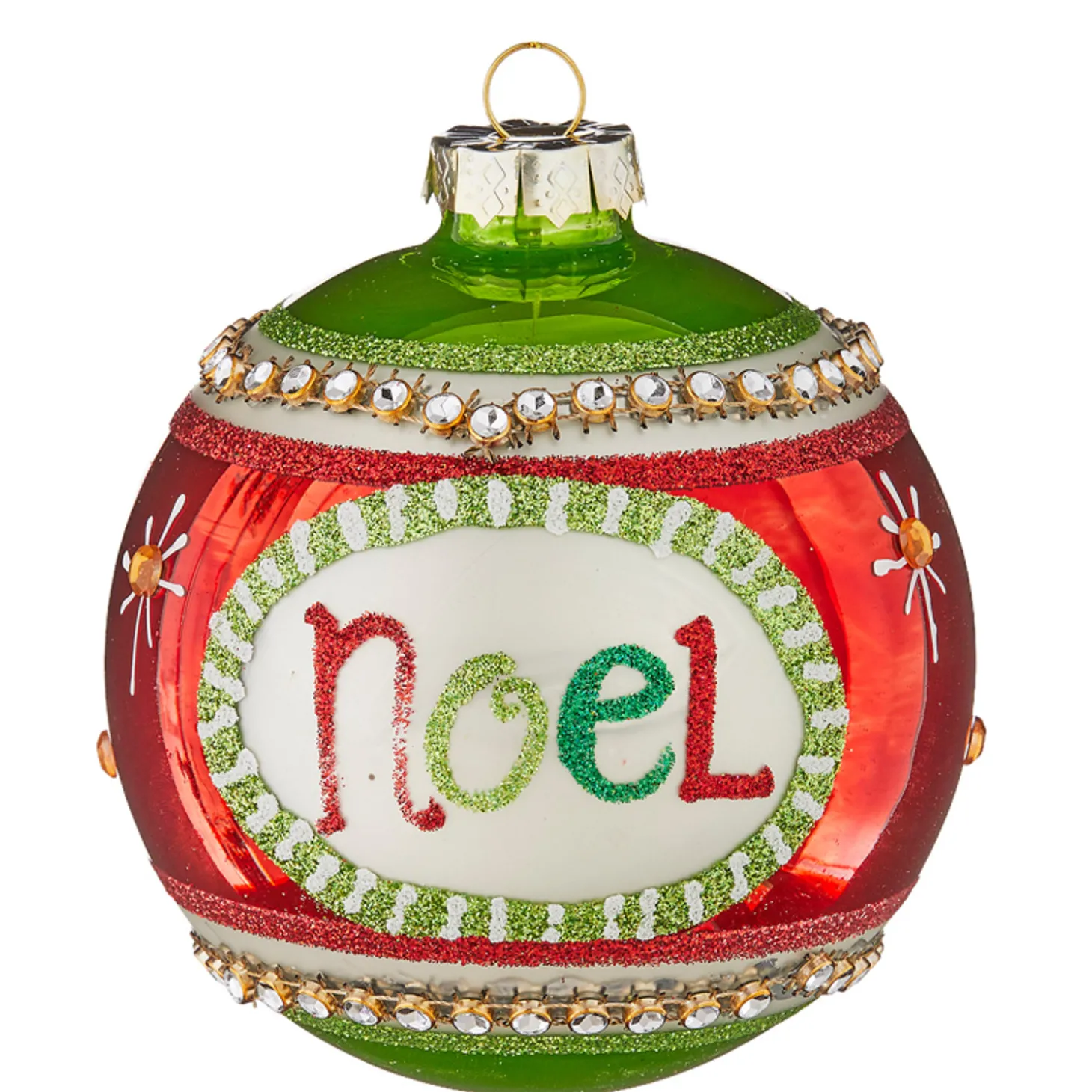 Raz 4" Joy Or Noel Glass Ball Christmas Ornament 4112513