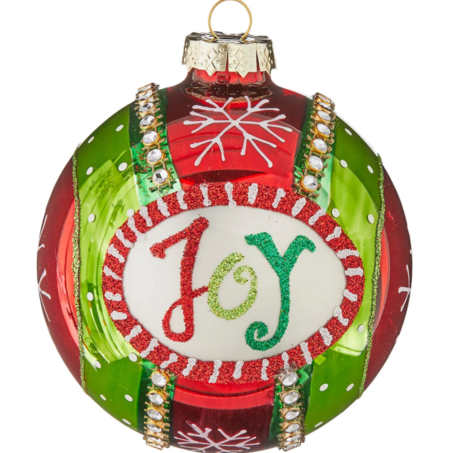 Raz 4" Joy Or Noel Glass Ball Christmas Ornament 4112513