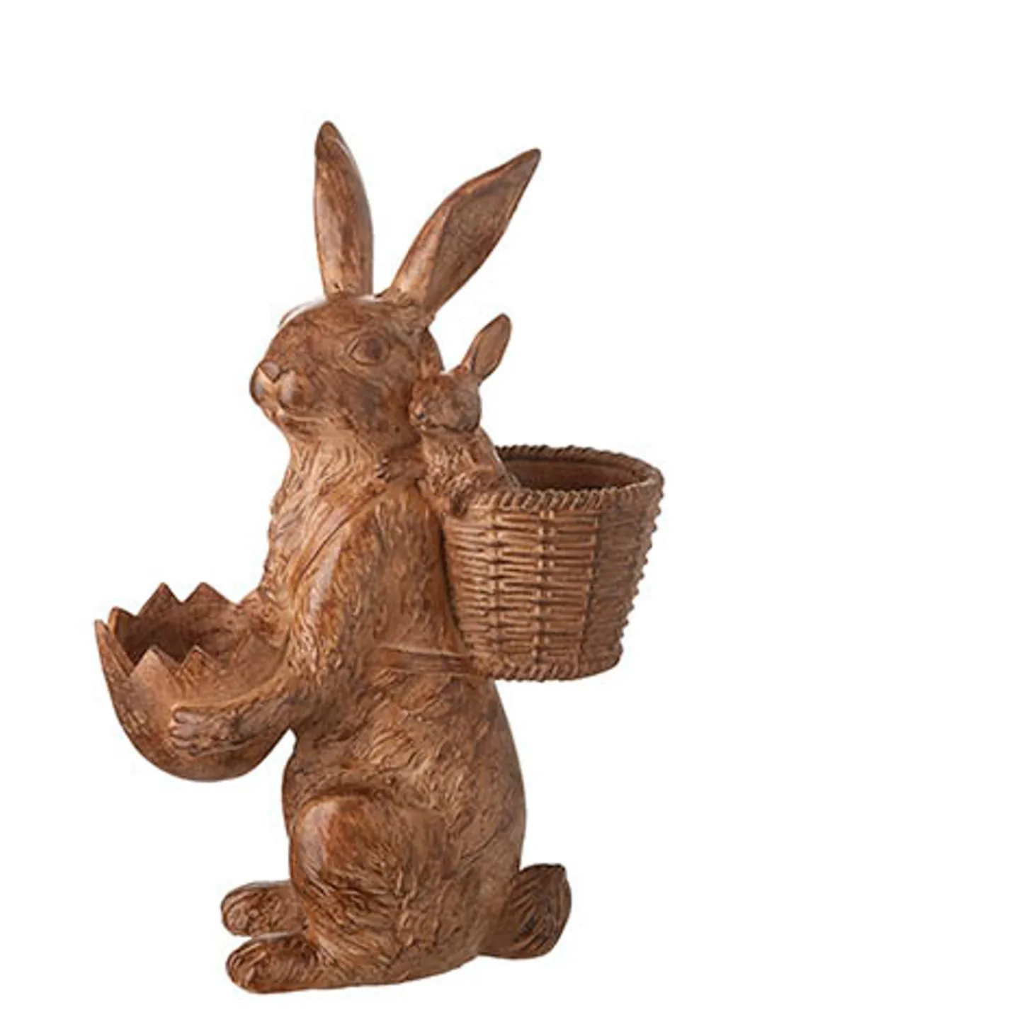 Raz 17.25" Large Bunny With Basket Easter Decoration 4209262