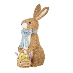Raz 21" Large Bunny With Basket Of Chicks Easter Figure 4253321