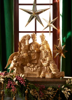 Raz 32" Large Christmas Nativity Scene With Wood Look 3211140