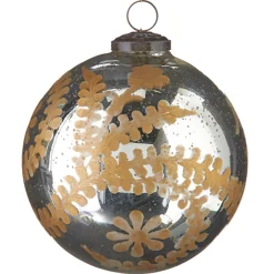 Raz 5" Large Etched Mercury Glass Ball Christmas Ornament 4200708