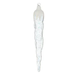 Raz 12.5" Large Frosted Icicle Glass Christmas Ornament 4124570