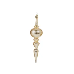 Raz 12" Large Gold Textured Finial Glass Christmas Ornament 4324554