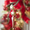 Raz 15" Large Holly Leaf Glass Finial Christmas Ornament 4424545