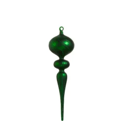 Raz 13" Large Matte Green Glass Finial Christmas Ornament Set Of 2 4424682