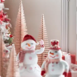 Raz 39" Large Pink Bottle Brush Christmas Tree Set 4306106