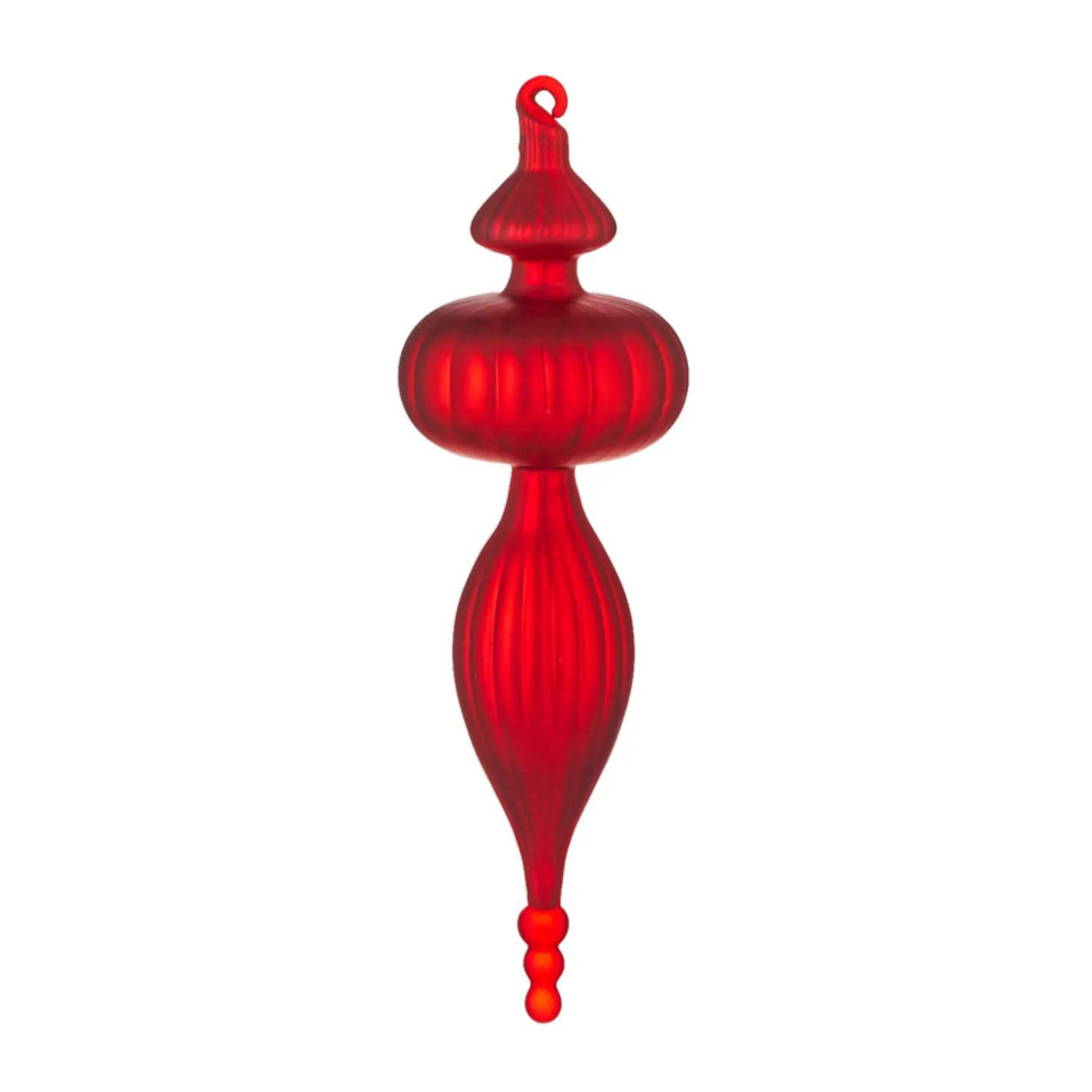 Raz 9.5" Large Red Finial Glass Christmas Ornament 4124579