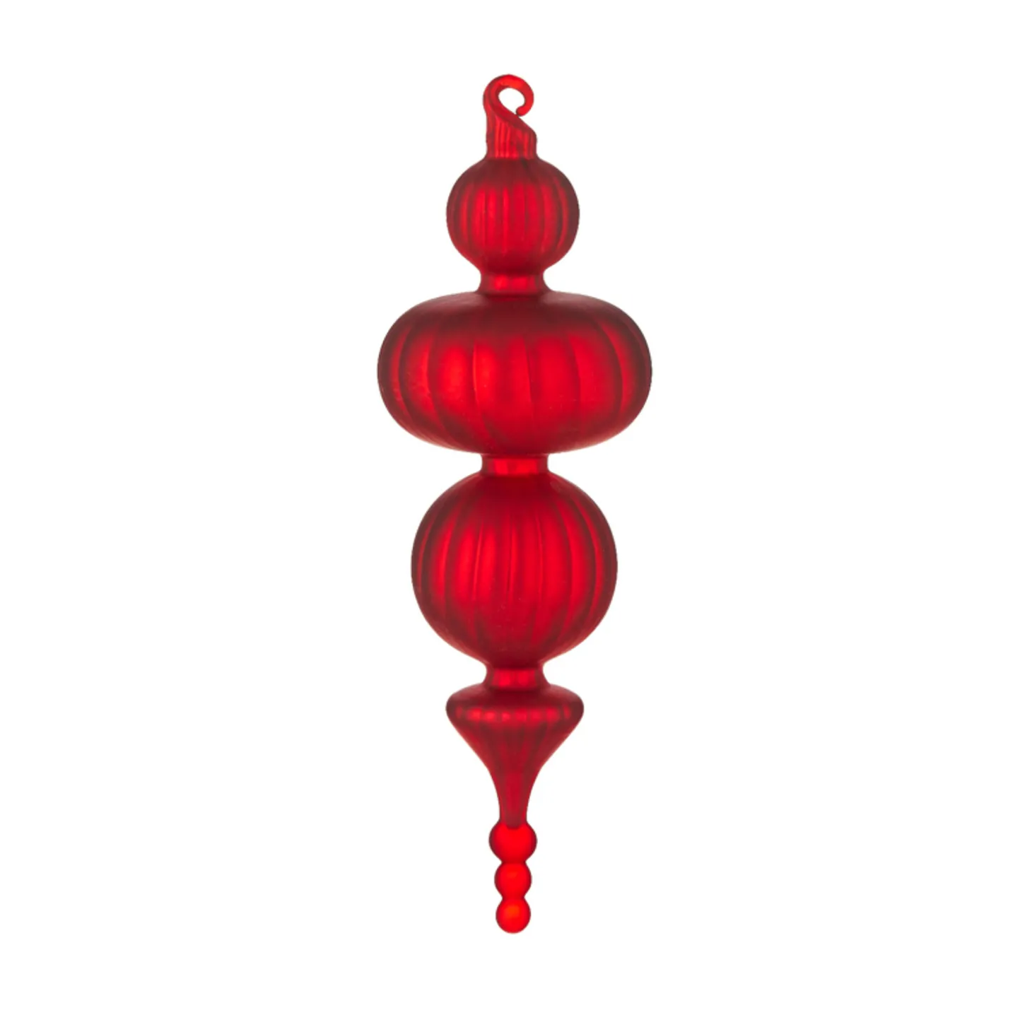 Raz 9.5" Large Red Finial Glass Christmas Ornament 4124579