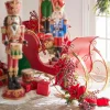 Raz 55.5" Large Red Metal Sleigh Christmas Decoration 4417061