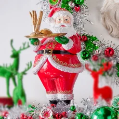 Raz 24.25" Large Santa Figure Holding Serving Plate Christmas Decoration 4457707