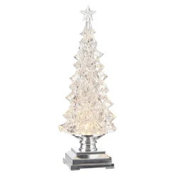 Raz 12.5" LED Lighted Tree With Swirling Glitter Water Globe Christmas Decoration 4119048