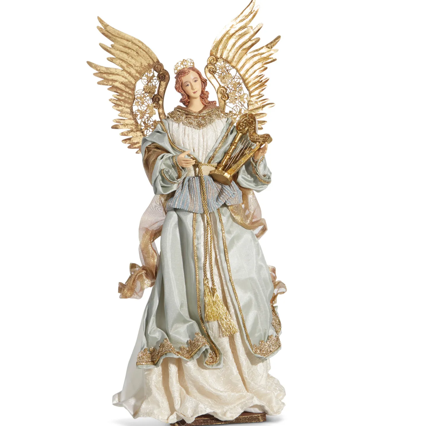 Raz 18" Light Blue Angel With Harp Christmas Figure 4310662