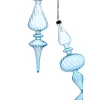Raz 9.5" Light Blue Blown Glass Finial Christmas Ornament 4322925