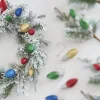 Raz 22" Light Bulb And Snowy Pine Christmas Wreath W4206875