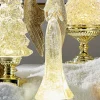 Raz 13.25" Lighted Christmas Angel With Gold Swirling Glitter Water Globe 4419287