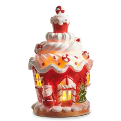 Raz 8" Lighted Gingerbread Cupcake House Lighted Christmas Decoration 4311644