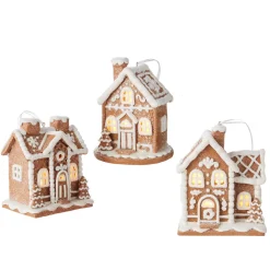 Raz 5" Lighted Gingerbread House Christmas Ornament 4216130