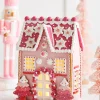 Raz 13" Lighted Pink Christmas Gingerbread House Decoration 4416187