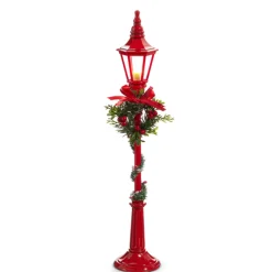 Raz 18.5" Lighted Red Lamp Post Christmas Decoration 4412524