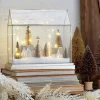 Raz 12.75" Lighted Snowy Village Terrarium Christmas Decoration 4415619
