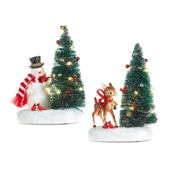 Raz 7" Lighted Tree With Vintage Holiday Friends Christmas Decoration 4319125