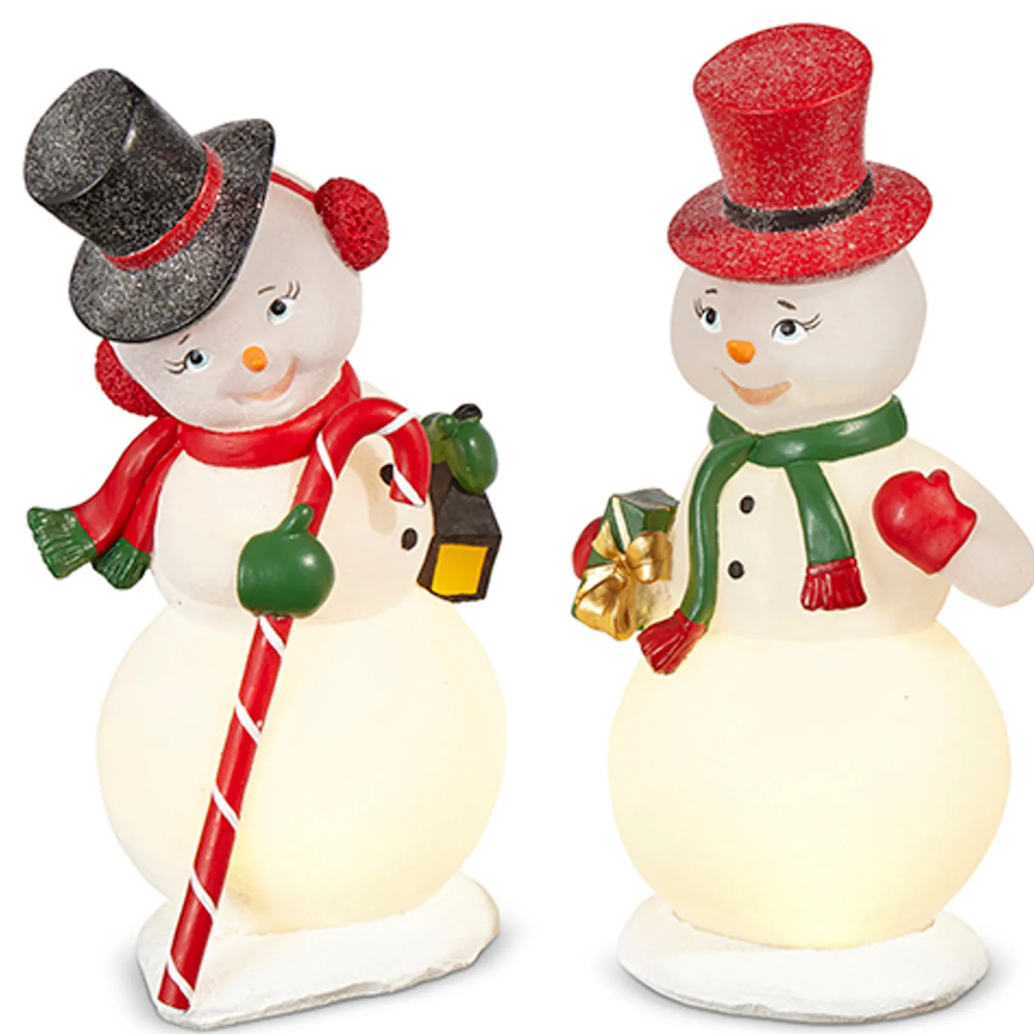 Raz 12" Lighted Vintage Snowman Christmas Decoration 4311578