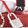 Raz 3.75" Love Lock Glass Christmas Ornament 4053123