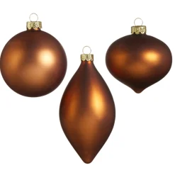 Raz 3" Matte Brown Glass Christmas Ornament 4422869