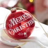 Raz 5" Merry Christmas Red Glass Ball Christmas Ornament 4324608