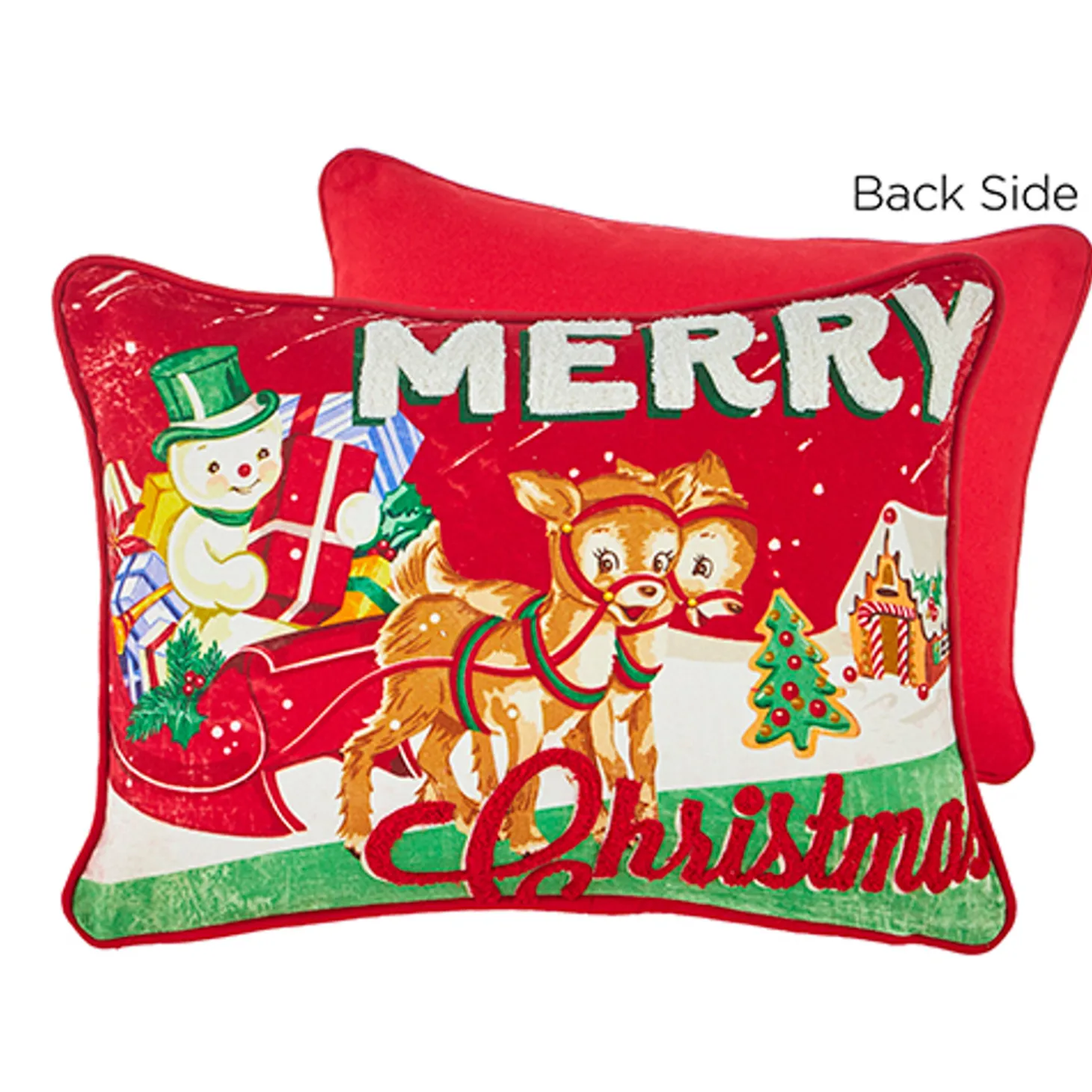 Raz 14" Merry Christmas Vintage Christmas Pillow 4245544