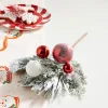 Raz 20" Mixed Greenery And Red And White Ornament Pick Christmas Tree Accessory F4309875