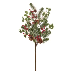 Raz 27.75" Mixed Greenery, Holly, Berry, And Pinecone Christmas Tree Spray F4406699