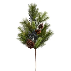 Raz 28" Mixed Pine, Blue Berries And Pinecone Christmas Tree Spray F4402309