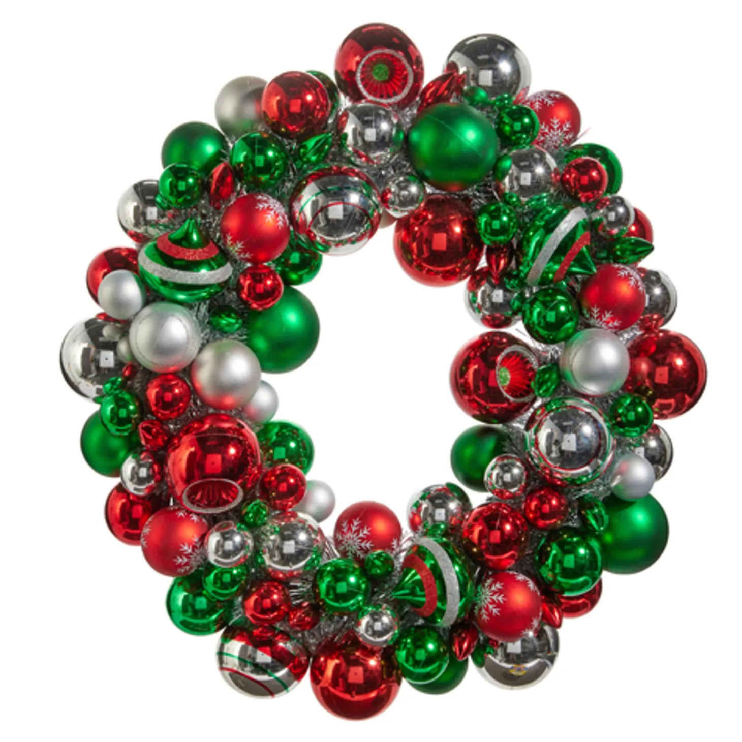 Raz 24" Multicolor Ornaments Tinsel Christmas Wreath W4402283
