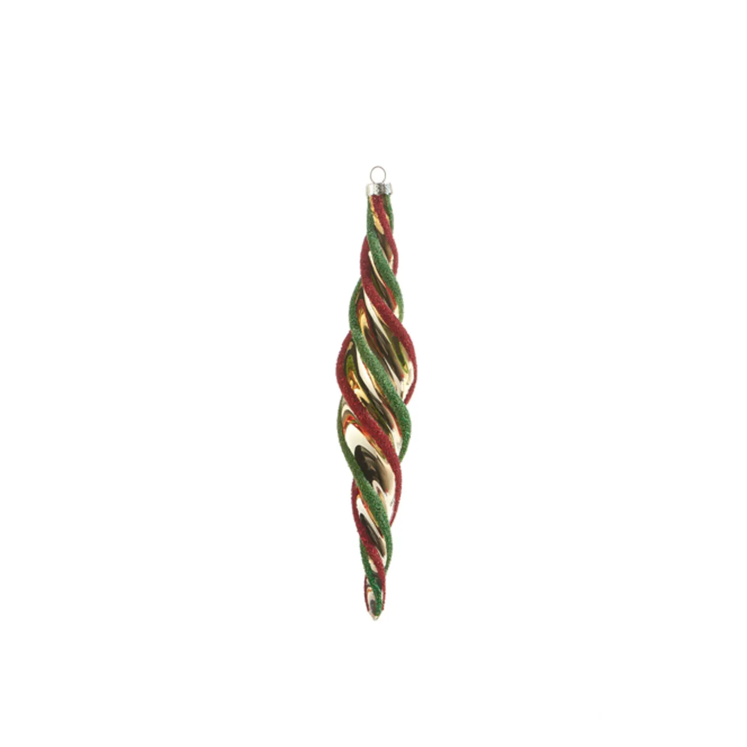 Raz 9.5" Multicolor Swirl Glass Christmas Ornament 4322847