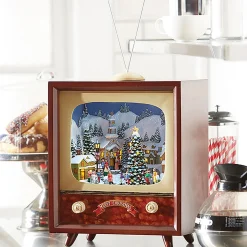 Raz 22" Musical Animated Retro Television TV Christmas Figure 3816449