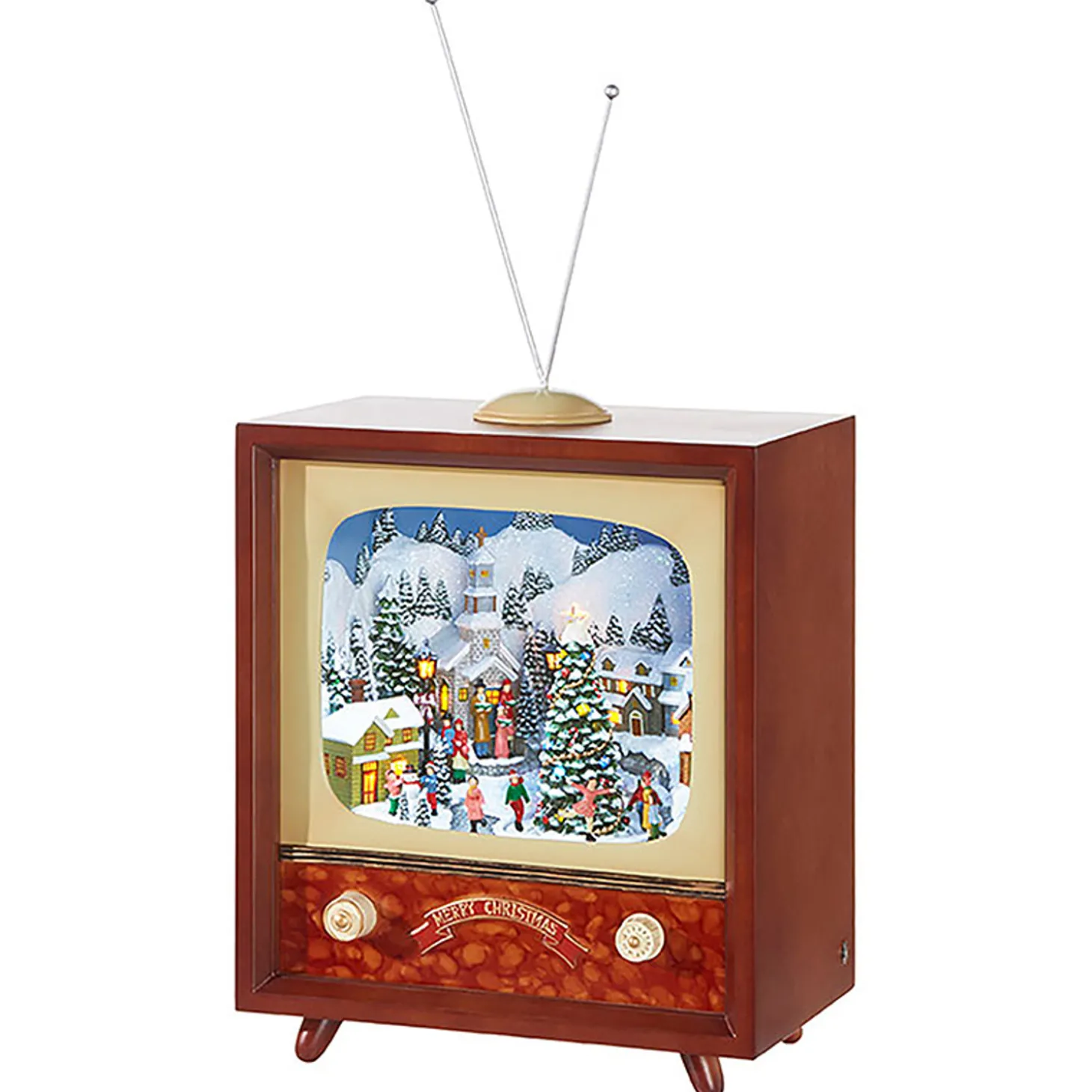Raz 22" Musical Animated Retro Television TV Christmas Figure 3816449