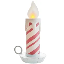 Raz 17.5" Or 22.5" Battery Operated Peppermint Striped Large Candle Christmas Decoration