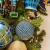 Raz 4" Or 6" Cobalt Blue Quilted Ball Glass Christmas Ornament