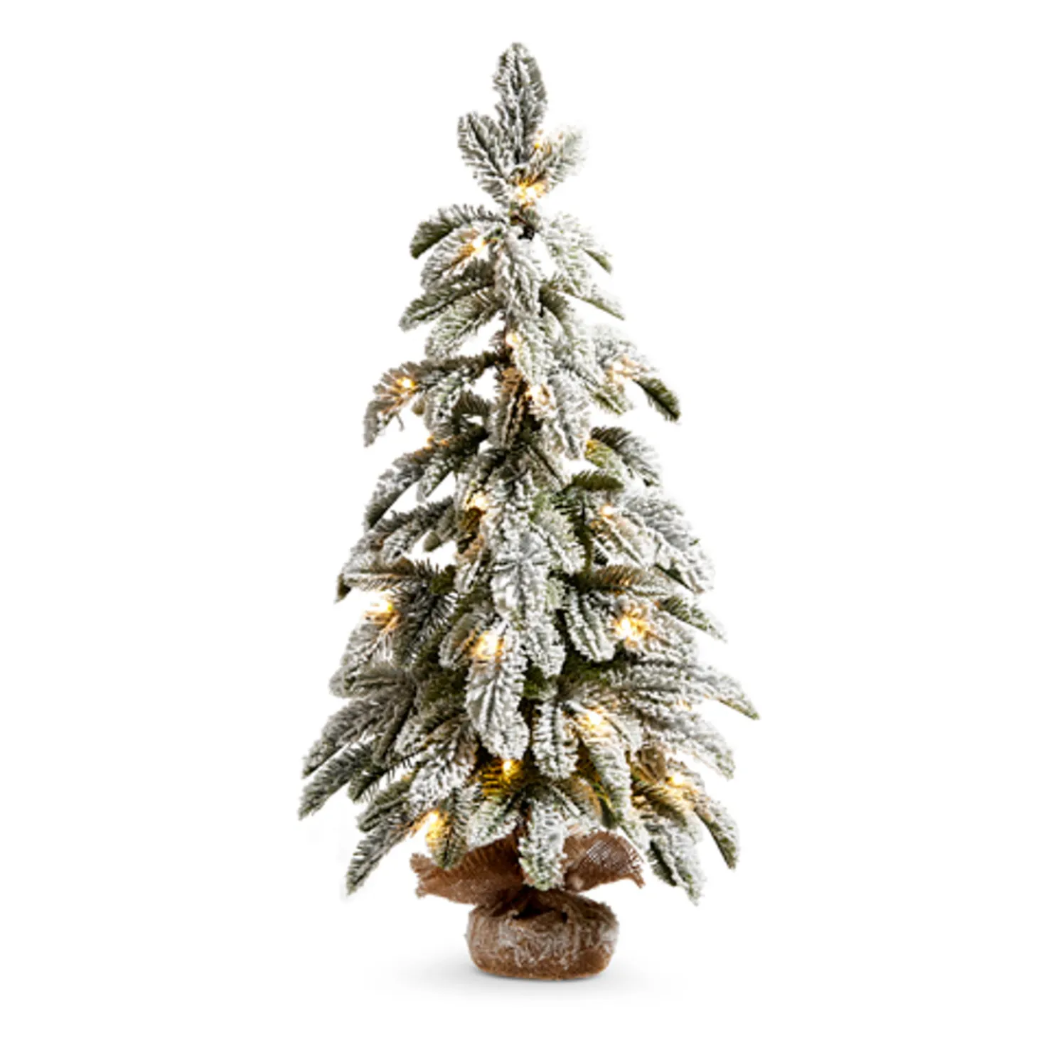 Raz 28" Or 36" Flocked Pine Christmas Tree In Bag With Battery Operated Warm White Lights