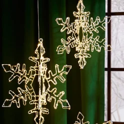 Raz 15.75" Or 19.5" Hanging Lighted Snowflake Christmas Decoration